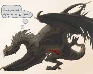 anus balls blush bodily_fluids cum elderly elderly_male erection feral genital_fluids genitals grin knot knotted_penis male non-mammal_balls on_one_leg penis precum realistic_feral smile solo standing text shiraga_(artist) bethesda_game_studios microsoft mythology skyrim the_elder_scrolls paarthurnax dragon mythological_creature mythological_scalie scalie 5:4 absurd_res english_text hi_res shaded
