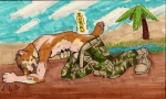 camo cheetah cloud desert dog_tags felid feline male mammal military oasis outside sikes sky solo transformation
