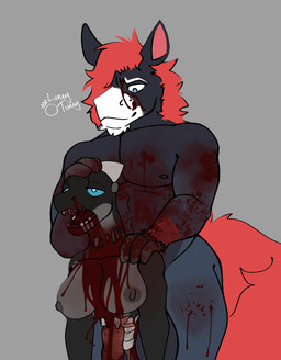 anthro asphyxiation bisected blood blood_from_mouth blood_in_mouth bodily_fluids breasts carrying_another clenched_teeth death decapitation duo female forced gore gore_focus guts intestines killing male male/female necrophilia nosebleed organs partial_decapitation rape sex snuff teeth wound_penetration luneytuney equid equine horse mammal reptile scalie hi_res