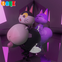 anthro anus belly big_anus big_belly big_butt big_penis bodily_fluids butt cum cum_drip cum_inflation cum_inside cum_pool dripping duo excessive_cum excessive_genital_fluids genital_fluids genitals glistening glistening_body huge_anus huge_belly huge_butt hyper hyper_anus hyper_butt inflation male male/male penis precum precum_drip precum_string onyxsplash animal_crossing nintendo bob_(animal_crossing) punchy_(animal_crossing) domestic_cat felid feline felis mammal 1:1 3d_(artwork) blender_(artwork) digital_media_(artwork) hi_res unavailable_at_source