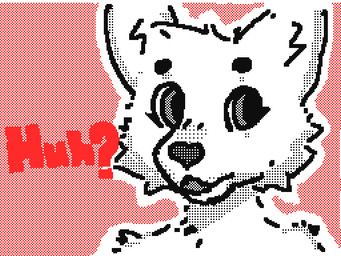 ambiguous_gender anthro circle_eyebrows dialogue eyebrows eyelashes heart_nose heart_symbol solo white_body totalstinker canid canine fox mammal digital_media_(artwork) flipnote_studio_(artwork) sketch