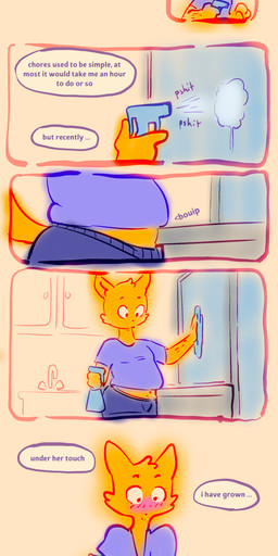anthro aroused bdsm belly belly_blush belly_overhang belly_peeking_out beverage beverage_bottle bloated blush body_blush body_hair bottle candy cellphone clothed clothing collar container delivery_(commerce) dessert dialogue dominant dominant_female earplugs eating eating_food electronics feederism feedism female flustered food food_delivery fur furniture grin holding_candy holding_cellphone holding_food holding_lollipop holding_object holding_phone holding_smartphone leash leashed_collar leg_hair lollipop long_nails looking_at_belly looking_at_own_belly looking_down looking_down_at_self love_handles male male/female male_focus navel on_sofa orange_body orange_fur phone phone_call pink_body pink_fur pizza reward romantic romantic_couple sharp_teeth simple_background sitting sitting_on_sofa slightly_chubby slightly_chubby_anthro slightly_chubby_male smartphone smile soda soda_bottle sofa speech_bubble stuffing submissive submissive_male tail talking_to_another talking_to_partner tan_background teasing teeth text weight_conscious weight_gain heavyheavycream canid canine canis domestic_dog mammal absurd_res comic english_text hi_res long_image tall_image