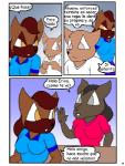 anthro brown_hair canid canine canis clothing comic domestic_dog female hair la_venta low_res male mammal panties por_furryart spanish_text text translated underwear