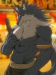 abs anthro biceps clothed clothing fur hair long_hair male muscular muscular_anthro muscular_male pecs solo topless zex sega shining_(sega) shining_tears volg_(shining) canid canine canis mammal wolf 2018 3:4 absurd_res hi_res