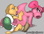 all_fours ambiguous_gender birdo bow claws cunnilingus dark_nek0gami duo female half-closed_eyes koopa mario_bros nintendo oral oral_sex pussy scalie sex shoes tongue vaginal video_games
Rating: Explicit
Score: 4
User: mountainering
Date: March 05, 2014
