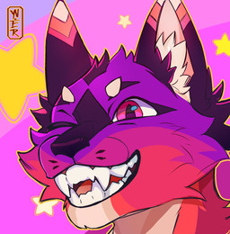 ambiguous_gender anthro fangs inner_ear_fluff looking_at_viewer one_eye_closed open_mouth open_smile sharp_teeth smile solo teeth tuft yunotoffer domestic_cat felid feline felis mammal hi_res nonbinary_(lore)