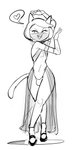 abstract_background anthro belly_dancer bulge clothing dancewear femboy footwear heart_symbol high_heels male midriff seductive shoes solo thong translucent translucent_clothing underwear veil dbaru cartoon_network ok_k.o.!_let's_be_heroes purrcival domestic_cat felid feline felis mammal hi_res monochrome