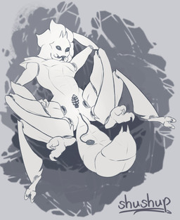 anthro bdsm chastity_cage chastity_device genitals lock male open_mouth padlock penis sex_toy simple_background solo vibrator shushup arthropod insect mantis 2018 digital_media_(artwork) hi_res
