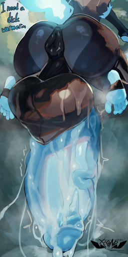 5_toes anus balls big_balls big_butt big_penis black_body blue_penis bodily_fluids butt clothing cum cum_on_penis feet genital_fluids genitals glans huge_balls huge_butt huge_penis hyper hyper_balls hyper_genitalia hyper_penis legwear light logo male musky_penis penis plantigrade presenting presenting_hindquarters presenting_penis puffy_anus saggy_balls scrotum_flap solo stirrup_legwear stirrup_stockings stockings text toes vein veiny_penis xeono nexo_(xeono) nexis_domine absurd_res artist_logo digital_media_(artwork) hi_res lighting shaded