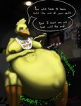 abdominal_bulge animatronic anthro anthro_pred avian bear belly belly_rub bib big_belly big_breasts bird bonnie_(fnaf) breasts bulge canid canine chair chica_(fnaf) chicken container cupcake_(fnaf) dialogue digestion drawings english_text erect_nipples eyebrows fatal_vore female female_pred five_nights_at_freddy's food fox foxy_(fnaf) freddy_(fnaf) fur furniture galliform gallus_(genus) genitals hand_on_belly hand_print hare hi_res human human_prey imminent_death lagomorph leporid machine male male/female male_prey mammal mike_schmidt navel navel_outline nipples office office_chair on_chair onomatopoeia outie_navel penis phasianid pinup pizza pizza_box pizza_slice pose rabbit raised_eyebrow robot scottgames sexy_eyes sitting sitting_on_chair solo sound_effects speech_bubble tairedfox taunting text vore