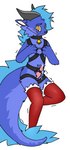 anthro bell big_tail blue_body blue_hair blush bodily_fluids choker clothing cum egg_vibrator femboy footwear fur genital_fluids hair harness horn jewelry legwear legwear_only male masturbation necklace orange_eyes red_clothing red_legwear red_thigh_highs sex_toy shaking smile smiling_at_viewer socks solo tail thigh_highs thigh_socks vibrator kyaro mythology zertyz_(character) dragon furred_dragon furred_scalie mythological_creature mythological_scalie scalie absurd_res hi_res