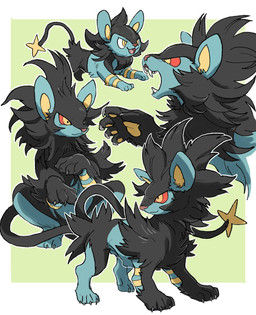 black_body black_fur blue_body claws feral fluffy fur male mane solo tail yellow_eyes s_kumaco nintendo pokemon felid generation_4_pokemon luxio luxray mammal pokemon_(species) hi_res