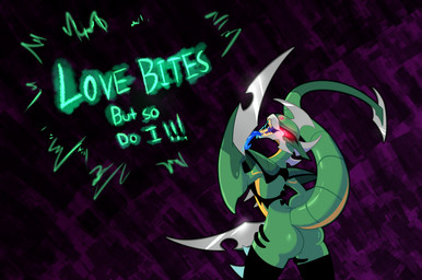 1_eye armor black_legs blade blade_arm blade_tail blue_saliva blue_tongue bodily_fluids butt colored_saliva cybernetics female glowing glowing_eyes green_body gynomorph intersex licking licking_sword looking_at_viewer machine pauldron rear_view saliva sharp_teeth shoulder_pads solo spikes tail tail_blade teeth tongue unusual_bodily_fluids unusual_saliva weapon_arm weapon_tail yellow_underbelly alorix godzilla_(series) toho gigan alien cyborg humanoid kaiju monster 2025 absurd_res hi_res trans_(lore) trans_woman_(lore)
