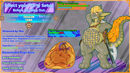 anthro axe bard beard big_butt blush butt caster digestion duo facial_hair fluffy fluffy_tail fur gameplay_mechanics grey_body grey_scales gui gun handgun health_bar health_points internal internal_oral magic magic_user male male/male mature_male overweight overweight_anthro overweight_male pawpads paws pistol ranged_weapon rifle scales tail text vore weapon yellow_body yellow_fur atelierphos final_fantasy final_fantasy_xiv mythology square_enix gunbreaker phos ruby_(rubysnoot) yarill dragon mythological_creature mythological_scalie scalie 16:9 english_text hi_res widescreen