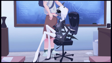 accessory anthro anthro_penetrated balls black_body bodily_fluids breasts claws clothed clothed_anthro clothed_female clothed_human clothed_male clothed_sex clothing cum cum_drip cum_from_mouth cum_in_mouth cum_inside dripping duo erection fellatio female female_anthro female_on_human female_penetrated footwear fur genital_fluids genitals hair high_heels human_on_anthro human_penetrating_female interspecies leaking_cum legwear light_body light_skin male male/female male_human male_penetrating male_penetrating_female moan necktie nipples oral oral_penetration orgasm penetration penile penile_penetration penis penis_in_mouth red_eyes saliva saliva_on_penis saliva_string school sex shoes skinny skinny_anthro skinny_female stockings student suit tail teacher teacher_and_student warlocke nintendo pokemon absol generation_3_pokemon human mammal pokemon_(species) 16:9 2026 2d_animation animated digital_media_(artwork) hi_res high_framerate huge_filesize long_playtime motion_tweening sound video widescreen