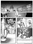 abluedeer anthro asphyxia_lemieux chaosie comic domestic_cat eyewear felid feline felis female glasses greyscale halo hi_res mammal mephitid monochrome skunk