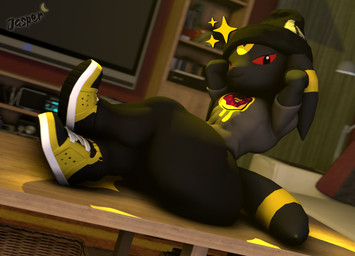 anthro basket beanie big_butt black_beanie black_body black_bottomwear black_clothing black_coded black_eyes black_fur black_hat black_headwear black_pants bottom_heavy bottomwear butt clothed clothed_anthro clothed_male clothing container crossed_legs curvy_figure detailed_background ear_markings electronics facial_markings femboy footwear forehead_markings fully_clothed fur furniture grey_clothing grey_shirt grey_topwear hands_behind_head hat head_markings headgear headwear huge_butt huge_thighs inside lamp looking_at_viewer male markings multicolored_body multicolored_ears multicolored_fur music_player narrowed_eyes on_table pants pivoted_ears pose print_clothing print_shirt print_topwear red_sclera sassy shelf shirt shoes showoff sitting sitting_on_table smile smiling_at_viewer smug smug_face sneakers sofa solo sprinkles table tail tail_markings television thick_thighs topwear two_tone_body two_tone_ears two_tone_fur two_tone_tail yellow_body yellow_clothing yellow_footwear yellow_fur yellow_markings yellow_shoes yellow_sneakers imdajasperbaby nintendo pokemon jack_(imdajasperbaby) eeveelution generation_2_pokemon pokemon_(species) umbreon 2025 3d_(artwork) digital_media_(artwork) hi_res signature