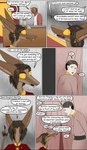 anthro brown_body brown_fur caedere clothing comic english_text female fur group hi_res human kassen_akoll letterbox male mammal merrs out-of-placers text trio valsalia yellow_eyes yinglet