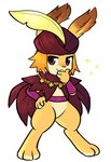 3_toes anthro barefoot bottomless clothed clothing countershade_feet countershading digitigrade feather_ornament feet hat_feather hat_ornament headgear headwear loose_feather male partially_clothed paws purple_eyes solo sparkles thinking thoughtful_expression toes pukopop ingway_(odin_sphere)