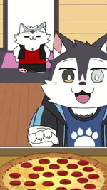 angry barefoot belly_rub bloated blush bottomwear cheese chibi clothed clothing container dairy_products duo eating eyes_closed feet food happy heterochromia inside male music open_mouth pants pepperoni pizza pizza_box pizza_crust pizza_slice rug scar shirt slightly_chubby slightly_chubby_male smile song t-shirt text topwear uwu walking nikiciy matt_hobbs_(va) cheese_tax valkia_(nikiciy) canid canine canis domestic_dog husky mammal nordic_sled_dog spitz wolf 2d_animation 9:16 animated english_audio english_text frame_by_frame hi_res short_playtime sound webm