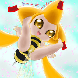 bee_costume bodily_fluids daww female genital_fluids happy looking_at_viewer looking_down low-angle_view omorashi open_mouth peeing pubic_mound solo spread_legs spreading thick_thighs urine wetting young young_female young_humanoid izzipurrito nintendo pokemon arthropod bee generation_3_pokemon humanoid hymenopteran insect jirachi legendary_pokemon pokemon_(species) 1:1 absurd_res hi_res