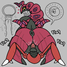 anthro anthro_on_feral anthro_penetrating anthro_penetrating_feral anus arthropod_abdomen balls bent_legs bestiality big_breasts big_butt black_body bodily_fluids breasts busty_feral butt duo eyelashes female female_feral feral feral_penetrated genital_fluids genitals grey_background heart_symbol horn internal internal_vaginal larger_female larger_penetrated legs_up looking_back looking_down looking_down_at_partner male male/female multi_arm multi_leg multi_limb narrowed_eyes ovum penetration penis purple_body rear_view red_body sex simple_background size_difference smaller_male tail text thick_thighs uterus vaginal vaginal_canal vaginal_fluids vaginal_penetration vulva yellow_sclera toni_oni nintendo pokemon arthropod generation_2_pokemon generation_5_pokemon insect pokemon_(species) scizor scolipede 1:1 english_text signature