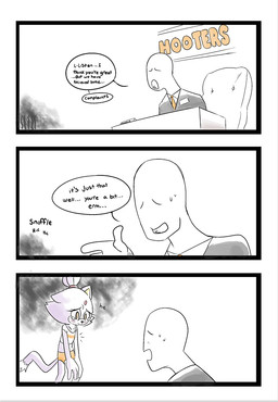 anthro bodily_fluids clothing crying dialogue female flat_chested forehead_gem gem male open_mouth sad shirt speech_bubble suit sweat tears text text_on_clothing text_on_shirt text_on_topwear topwear yellow_eyes punipuri hooters sega sonic_the_hedgehog_(series) anon blaze_the_cat domestic_cat felid feline felis human mammal comic english_text hi_res