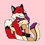 anthro duo female fluffy fluffy_tail hug intersex male male/female nude nude_anthro pepper_(azul) romantic romantic_couple tail chimi xfotzy canid canine canis felid feline fox hybrid mammal true_fox wolf 1:1 hi_res