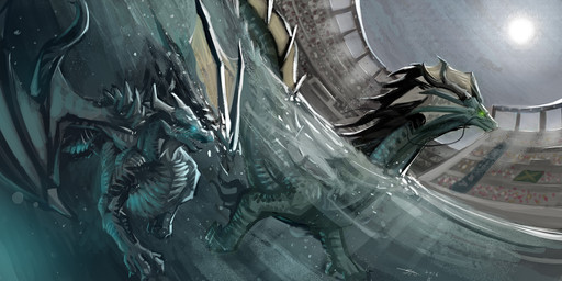 claws day detailed_background duo feral horn membrane_(anatomy) membranous_wings outside sky sun tail wings shadownight456 mythology dragon mythological_creature mythological_scalie scalie 2016 2:1 absurd_res digital_media_(artwork) hi_res