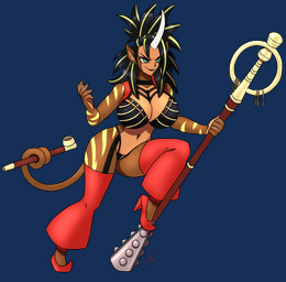 big_breasts bikini black_hair breasts chinese clothing curled_tail female garter_straps genie_stockings green_eyes hair highlights_(coloring) horn kanobo khakkhara legwear pipe pointy_shoes ponytail solo staff stockings stripes swimwear tail tail_holding_object topwear two-piece_swimsuit vest weapon furball asian_mythology chinese_mythology east_asian_mythology japanese_mythology mythology amrita demon golden_oni haplorhine humanoid mammal monkey oni primate yokai 2022 alpha_channel hi_res
