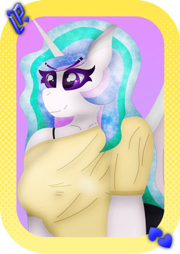 anthro anthrofied bottomwear bra_strap breasts clothed clothing cosmic_hair denim denim_bottomwear denim_clothing denim_shorts ethereal_hair eyeshadow female female_anthro fur hair horn makeup multicolored_hair off_shoulder purple_eyes shirt shorts smile solo topwear white_body white_horn wings yellow_clothing kilgorio friendship_is_magic hasbro my_little_pony mythology princess_celestia_(mlp) equid equine mammal mythological_creature mythological_equine unicorn winged_unicorn absurd_res digital_drawing_(artwork) digital_media_(artwork) hi_res portrait