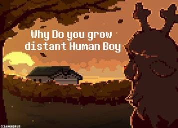 anthro antlers blonde_hair building cloud female forest hair horn house leaf long_hair pivoted_ears plant red_nose solo sunset text tree iamdoru1 deltarune undertale_(series) noelle_holiday cervine deer mammal new_world_deer reindeer artist_name digital_media_(artwork) english_text meme pixel_(artwork)