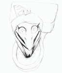 2023 anthro black_and_white cavemanon_studios cursed_image dinosaur eyelashes fang_(gvh) female goodbye_volcano_high insane looking_at_viewer meme monochrome pterodactylus pterosaur reptile scalie sketch skibidi_toilet skibidi_toilet_(species) smile snoot_game snout solo toilet uncanny_valley unknown_artist what_has_science_done where_is_your_god_now wide_eyed