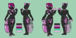 anthro areola big_breasts breasts clothing costume female fursuit hair latex looking_at_viewer nipples simple_background smile solo standing ivory-raven nysa mammal 2017 2:1 digital_media_(artwork) hi_res