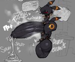 accessory anthro ball_ring big_penis black_body black_fur bodily_fluids cock_ring collar cum cum_inflation cum_inside ear_markings eeveelution excessive_genital_fluids excessive_precum fur fur_markings generation_2_pokemon genital_fluids genitals huge_penis hyper hyper_genitalia hyper_penis inflation jewelry male markings nintendo penis penis_accessory penis_jewelry pokemon pokemon_(species) precum red_eyes sex_warlock solo spiked_cock_ring spiked_collar spikes tail tail_markings taro_(sex_warlock) text thought_bubble umbreon yellow_body yellow_fur