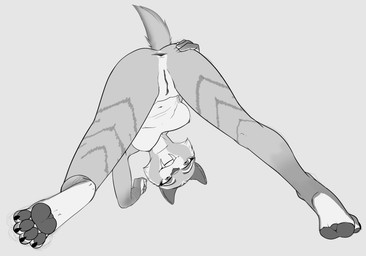 anthro anus breasts butt fangs feet female fur genitals looking_at_viewer nipples nude pawpads sabertooth_(anatomy) simple_background smile solo spread_butt spread_legs spreading tail teeth toes tos vulva theunnoticedone blue_sky_studios ice_age_(series) shira_(ice_age) felid mammal prehistoric_species saber-toothed_tiger absurd_res digital_media_(artwork) hi_res monochrome sketch