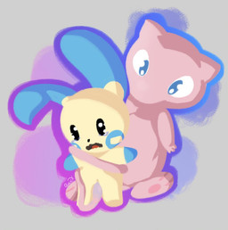 ambiguous_gender bodily_fluids duo female feral forced frown genitals legendary_pokémon long_ears long_tail mew minun nintendo penetration pokémon pokémon_(species) pussy qurnix rape sex simple_background tail_fetish tail_in_pussy tail_play tail_sex tears toony vaginal vaginal_penetration video_games