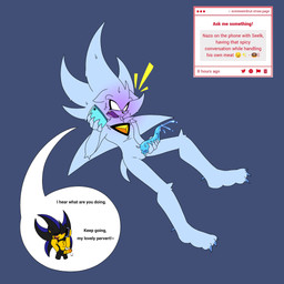 bodily_fluids cum exposed genital_fluids male male/male masturbation nazo_the_hedgehog phone_call solo text someweirdnut nazo_unleashed sega sonic_the_hedgehog_(series) nazo_(sonic) seelkadoom eulipotyphlan hedgehog mammal 1:1 english_text hi_res