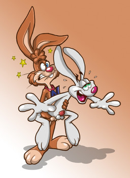 anal balls duo erection fucked_silly genitals male male/male male_penetrated male_penetrating male_penetrating_male mascot nude penetration penis sex star unknown_artist general_mills nesquik trix nesquik_bunny trix_rabbit lagomorph leporid mammal rabbit crossover