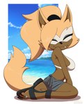 anthro beach clothing female footwear sandals shoes solo foot_ninja15 idw_publishing sega sonic_the_hedgehog_(comics) sonic_the_hedgehog_(idw) sonic_the_hedgehog_(series) whisper_the_wolf canid canine canis mammal wolf absurd_res digital_drawing_(artwork) digital_media_(artwork) hi_res