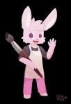 ambiguous_gender anthro apron brush clothing fur ink mascot paintbrush pink_body pink_fur purple_eyes simple_background solo transparent_background sunnynoga inkbunny inkbunny_(character) lagomorph leporid mammal rabbit 2014 alpha_channel digital_media_(artwork)