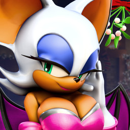 anthro big_breasts blue_eyeshadow breasts cleavage clothed clothing eyeshadow female green_eyes hair lipstick looking_at_viewer makeup mistletoe plant smile solo white_hair wings hunicrio sega sonic_the_hedgehog_(series) rouge_the_bat bat mammal 1:1 3d_(artwork) absurd_res digital_media_(artwork) hi_res