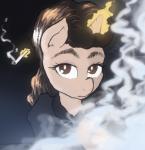 brown_eyes cigarette female looking_at_viewer smoke solo telekinesis blade_runner friendship_is_magic hasbro my_little_pony rachael_(blade_runner) equid equine horse mammal pony replicant