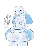 anthro areola blue_body blue_fur breasts female floppy_ears front_view fur genitals inflatable inner_tube lop_ears medium_breasts nipples pussy simple_background solo standing thick_thighs translucent translucent_inner_tube tube white_background tsuraipossum 2024_pokemon_gigaleak beta_pokemon_games nintendo pokemon beta_pokemon_(species) lagomorph leporid mammal rabbit warabbit 4:5 hi_res portrait three-quarter_portrait