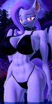 abs anthro anthrofied athletic athletic_anthro athletic_female bat_wings bedroom_eyes big_breasts bikini breasts claws cleavage clothed clothing collar curvy_figure cutie_mark detailed_background ear_piercing ear_ring eyelashes fangs female fingers flower fluffy fluffy_tail forest fur hair long_hair long_tail looking_at_viewer membrane_(anatomy) membranous_wings moon narrowed_eyes navel night open_mouth outside piercing pink_eyes pink_hair pink_tail plant pond ring_piercing seductive sharp_teeth side_boob skimpy skimpy_bikini solo spiked_collar spikes swimwear tail teeth tongue tree two-piece_swimsuit water wet wide_hipped_female wide_hips wings yellow_body yellow_fur themanwithaquest friendship_is_magic hasbro my_little_pony flutterbat_(mlp) fluttershy_(mlp) bat_pony equid mammal 1:2 2023 3d_(artwork) digital_media_(artwork) hi_res source_filmmaker_(artwork)