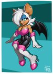 anthro armwear boots clothing ear_piercing ear_ring elbow_gloves female footwear gloves hair hair_over_eye handwear high_heeled_boots high_heels looking_at_viewer one_eye_obstructed piercing ring_piercing shoes sitting solo wings reabault sega sonic_the_hedgehog_(series) rouge_the_bat bat mammal 2019 hi_res