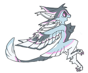 3_claws 3_fingers 3_toes 4_ears ambiguous_anthro ambiguous_gender anthro bent_legs blue_body chest_tuft claws digitigrade feathers feet fingers grey_body grey_sclera head_tuft inner_ear_fluff iris looking_at_viewer midair multi_ear multicolored_tail multicolored_wings nude_ambiguous nude_anthro open_mouth open_smile pink_claws pink_eyes pupils simple_background smile solo tail toes tuft white_background white_body white_inner_ear white_inner_ear_fluff white_pupils winged_arms wings 541b_bug avali avian 2026 digital_drawing_(artwork) digital_media_(artwork) flat_colors full-length_portrait portrait