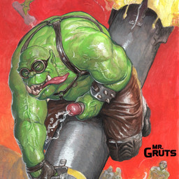 bodily_fluids bottomwear clothing cum genital_fluids genitals green_body harness humanoid_genitalia humanoid_penis male masturbation naughty_face pants penile penile_masturbation penis solo tongue tongue_out tusks vein veiny_muscles mrgruts warhammer_(franchise) warhammer_40000 humanoid orc 1:1