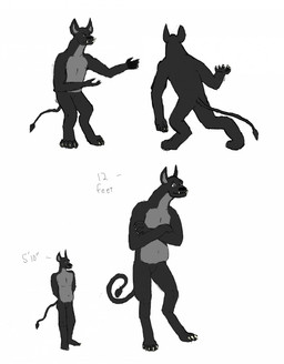 anthro claws digitigrade feet imperial_unit male navel nude smile solo tusks asof_yeun_(artist) asof_yeun mammal 2015 hi_res model_sheet
