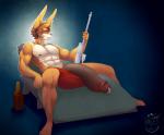 2014 abs biceps big_penis black_nose blonde_hair boosterpang bottle bulge chair claws collaboration cum erection famfrit fur gun hair hindpaw huge_penis humanoid_penis hyper hyper_penis lagomorph looking_at_viewer male mammal muscles navel nipples paws pecs penis precum rabbit ranged_weapon rifle short_hair sitting solo speedo swimsuit underwear weapon white_fur yellow_fur
Rating: Explicit
Score: 5
User: Fur_in_the_dark
Date: January 09, 2014